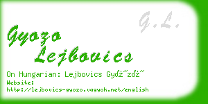 gyozo lejbovics business card
